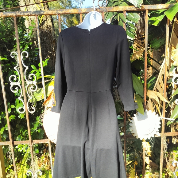 Ann Taylor loft Beautiful black embroidered Bohemian dress size 4 petite - Picture 2 of 9